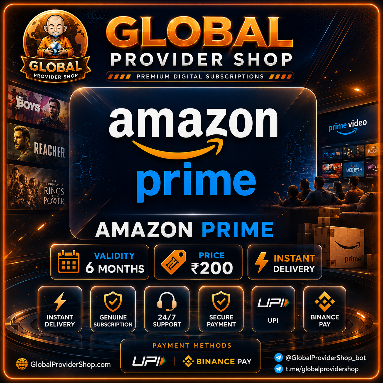 Amazon Prime Videos  6 Months