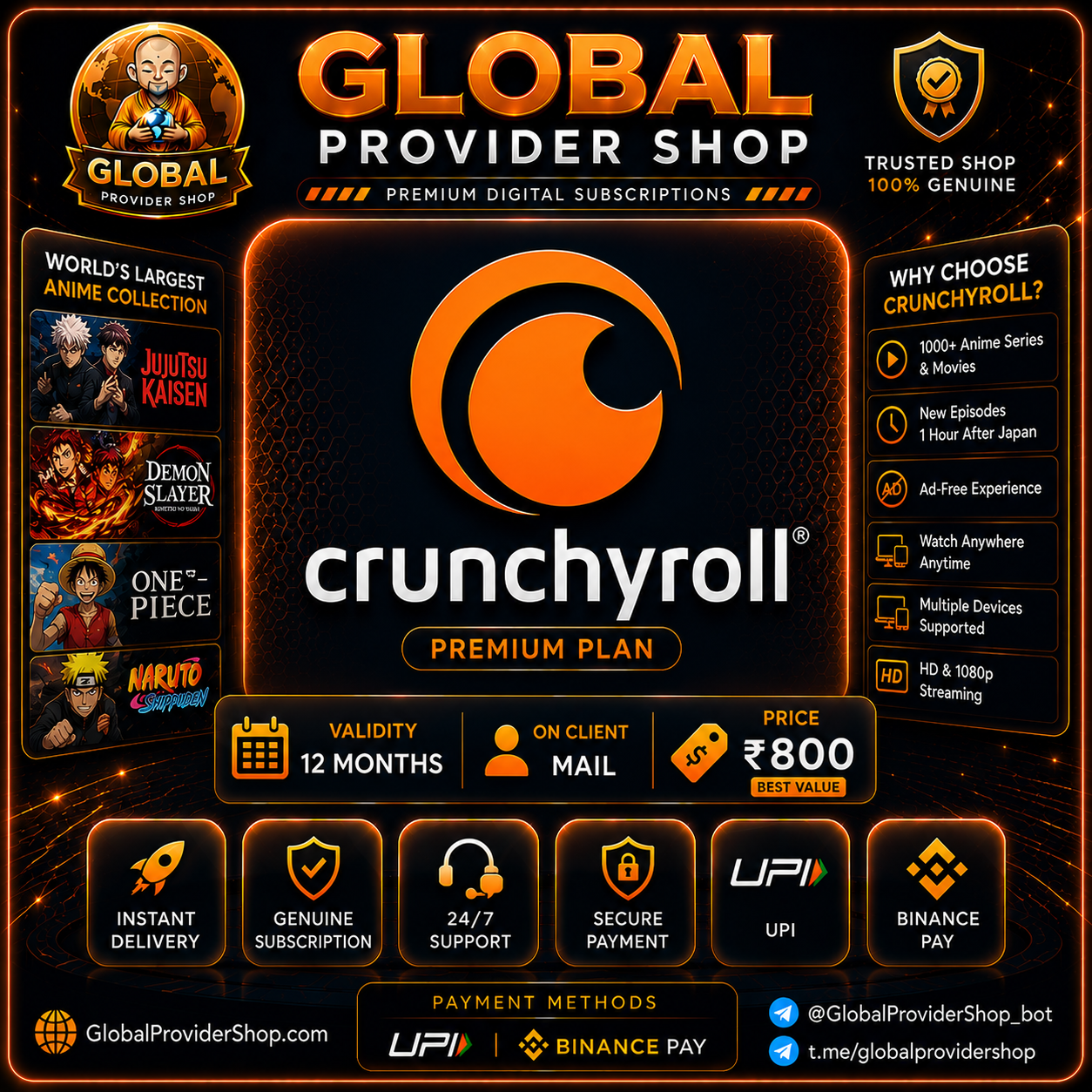 Crunchyroll Mega Fan 12 Months